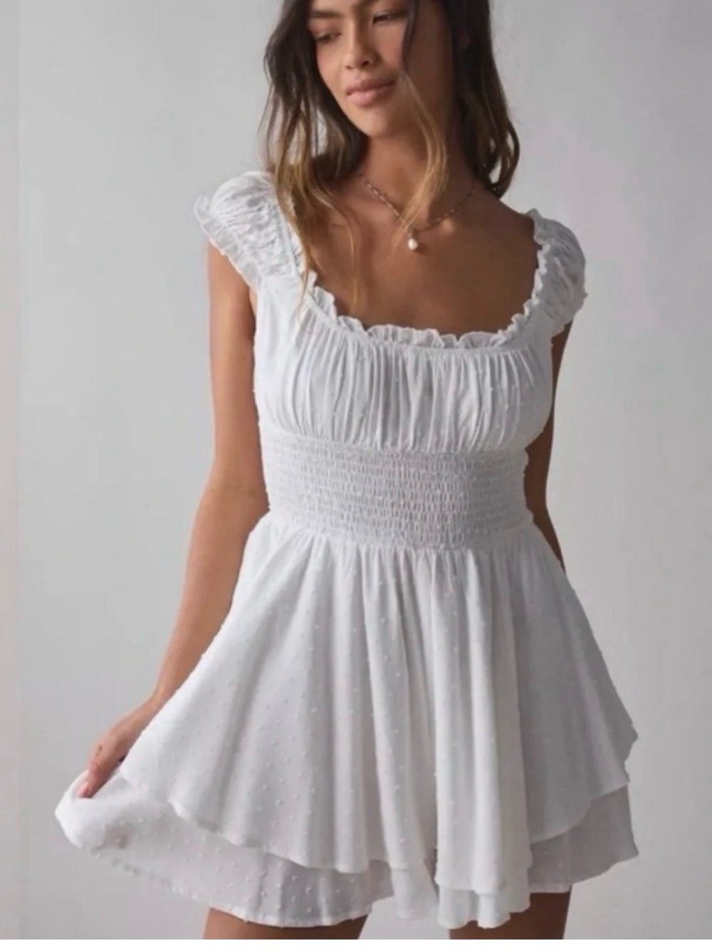 urban outfitters Cottagecore coquette Fairycore Rosie Tiered babydoll romper